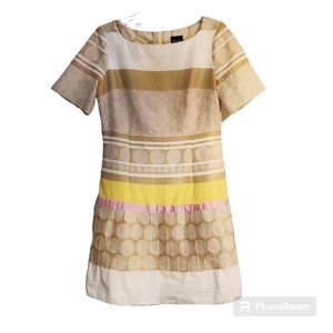 Bigio Collection Yellow, multi print retro 60’s style day dress US made